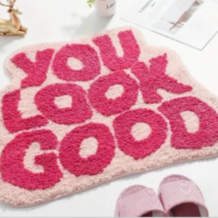Faux Cashmere Absorbent Floor Mat Bath Door Rug Fast Dry For Entryway Bathroom Hallway In Stock Gift For Families