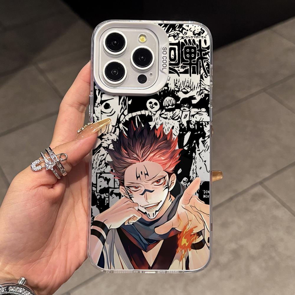 Jujutsu Kaisen Sukuna Telefoonhoesje voor Samsung Galaxy S26 S25 Edge S24 S23 S22 S21 FE S20 Ultra Plus 5G Zilver Harde Cover