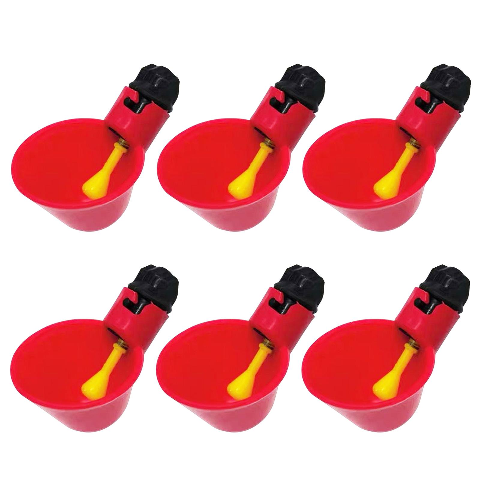 

6-60 шт. Автоматическая поилка для кур, чашка для питья уток, кормушка для кур, пластиковые миски и поилки для птицы, стаканчики для воды 6pcs