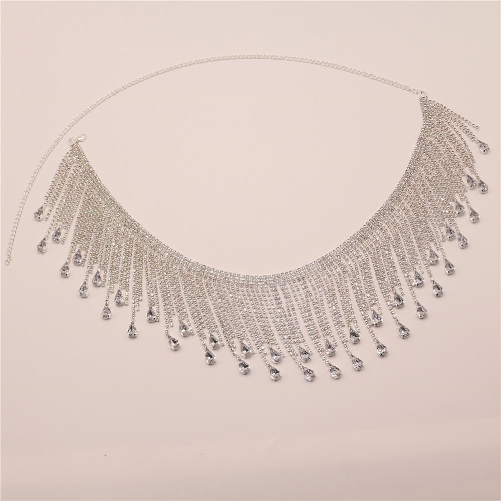 European And American Ins Colorful Fringed Shiny Rhinestone Skirt Chain, Dancer Stage Performance Belt Belt Chain Nightclub Queen Accessories