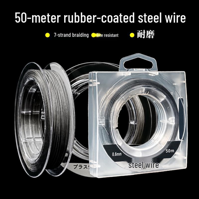 Ultra-Fine Rubber-Coated Steel Fishing Line, Anti-Bite 304 Stainless Steel, for Sea Fishing and Beading, First Gold Small