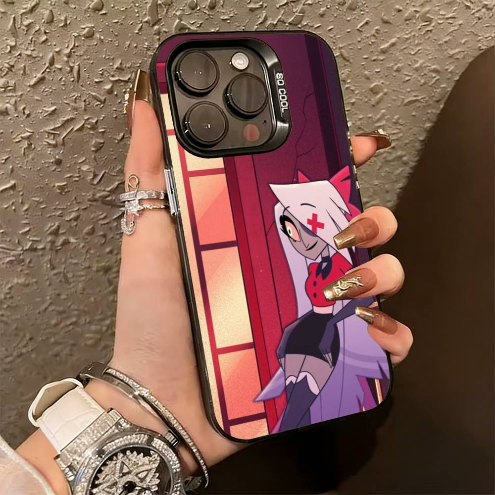 

H-hazbin hotel V-veggie Чехол для телефона для iPhone 17,16,15,14,13,12,11 Plus,Pro Max,XS,Разноцветный Серебристый Черный Чехол iPhoneXSMAX