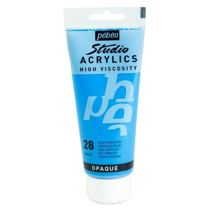 Peinture Acrylique - Pébéo - Studio - Bleu Ceruleum - 100 ml - Satiné - Professionnel