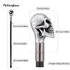 Silver Resin Big Eyes Skull Head Walking Cane Fashion Decorative Steel Stick Gentleman Elegant Cosplay Cane Knob Crosier 94cm
