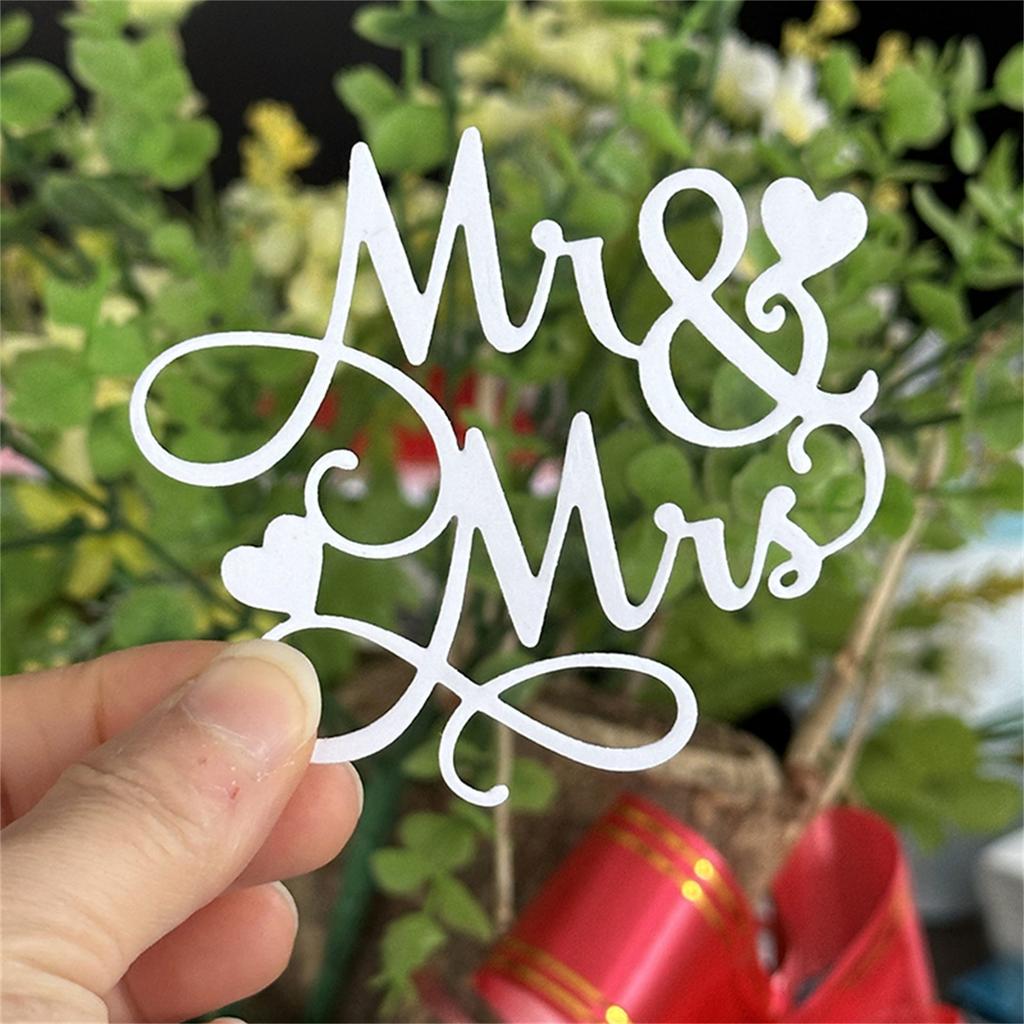 Heart Mr Mrs Metal Die Cuts Carbon Steel Cutting Dies Embossing Stencils for Card Photo Scrapbooking Decorations