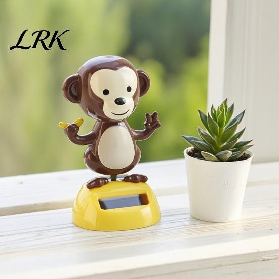 Banana Holding Monkey Figure Solar Car Ornaments, Shaking Head Toy, Interior Decoration Figure, Dashboard Swinging Figurine