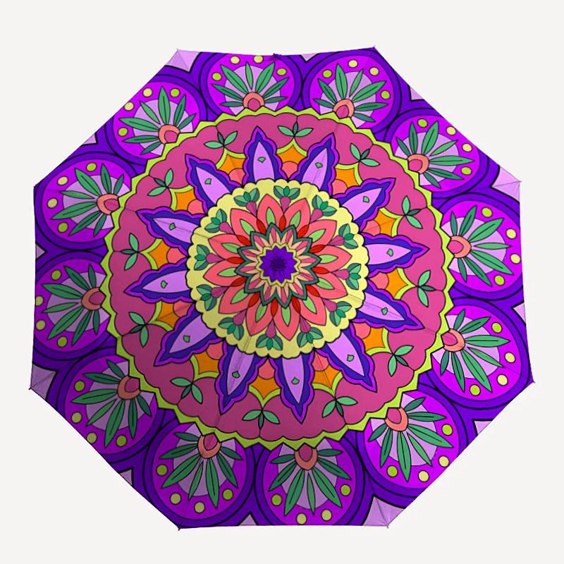 

1pc Mandala Pattern Folding Umbrella | Elegant Design, Fashionable Accessory, Durable Construction, Sturdy Ribs yy251107062
