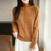 Knitted Sweater for Women Half High Neck Autumn and Winter New Thick Warm Base Sweater