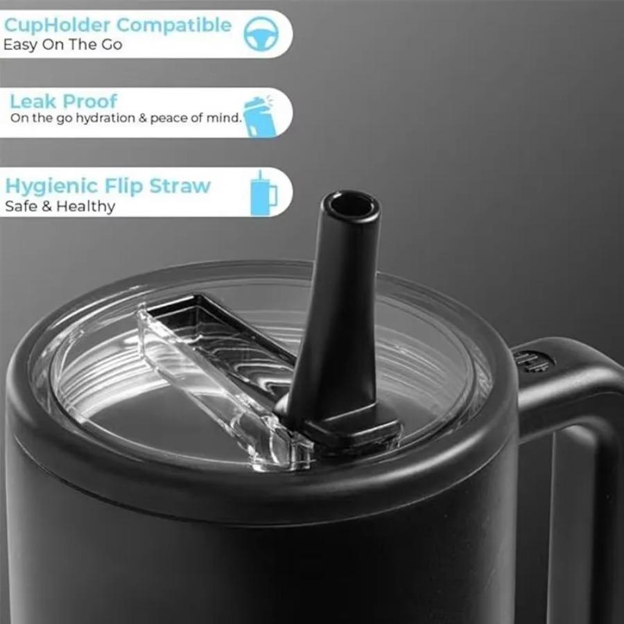 HydroJug Termohrnek 32OZ 40OZ Cestovní s víčkem na brčko Nerezová ocel Vakuově izolovaný Hrnek do auta Dvoustěnný Tepelný Ledový Cestovní