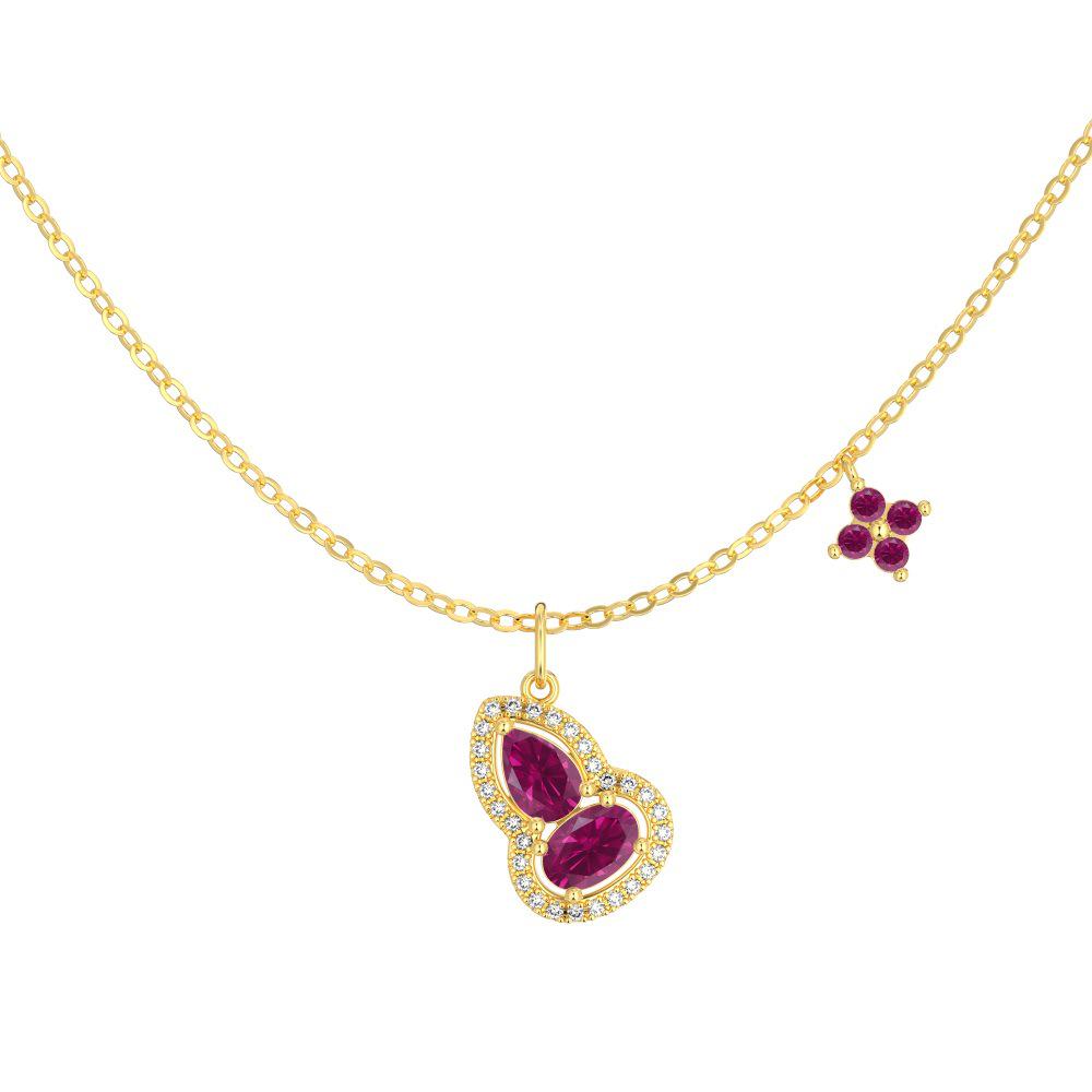 

S925 Sterling Silver Gourd Necklace - Versatile Chinese Style Women s Clavicle Chain 925 Silver