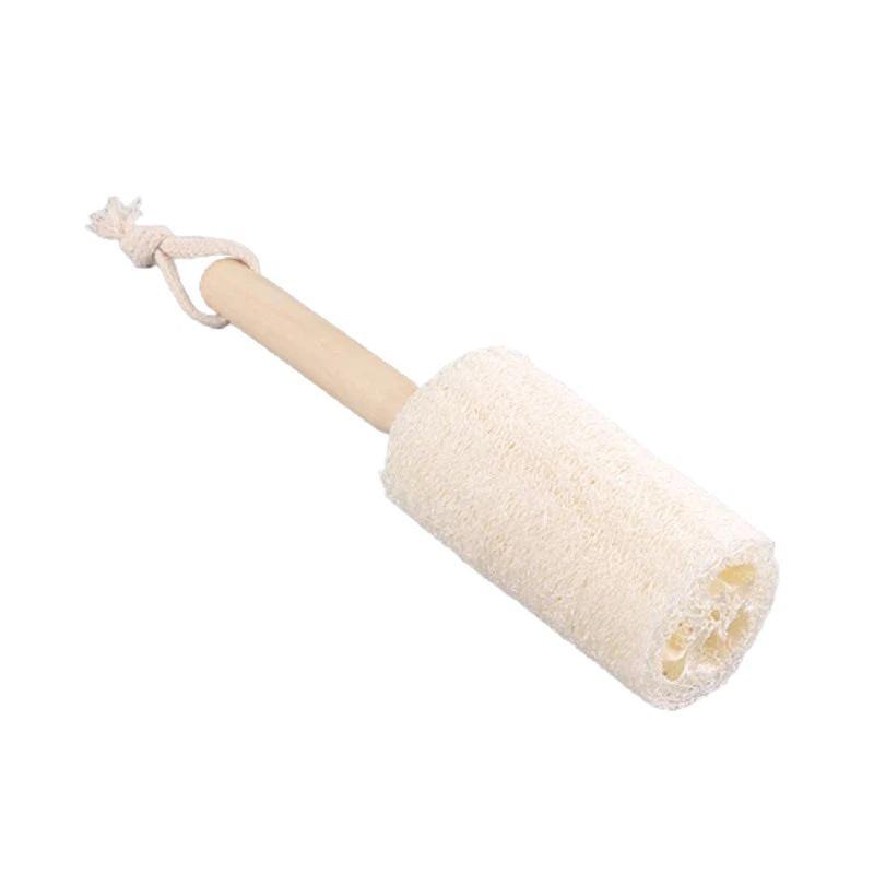 Hanging Wooden Handle Non-Stick Loofah Brush for Cleaning Tea, Glass, and Ceramic Cups