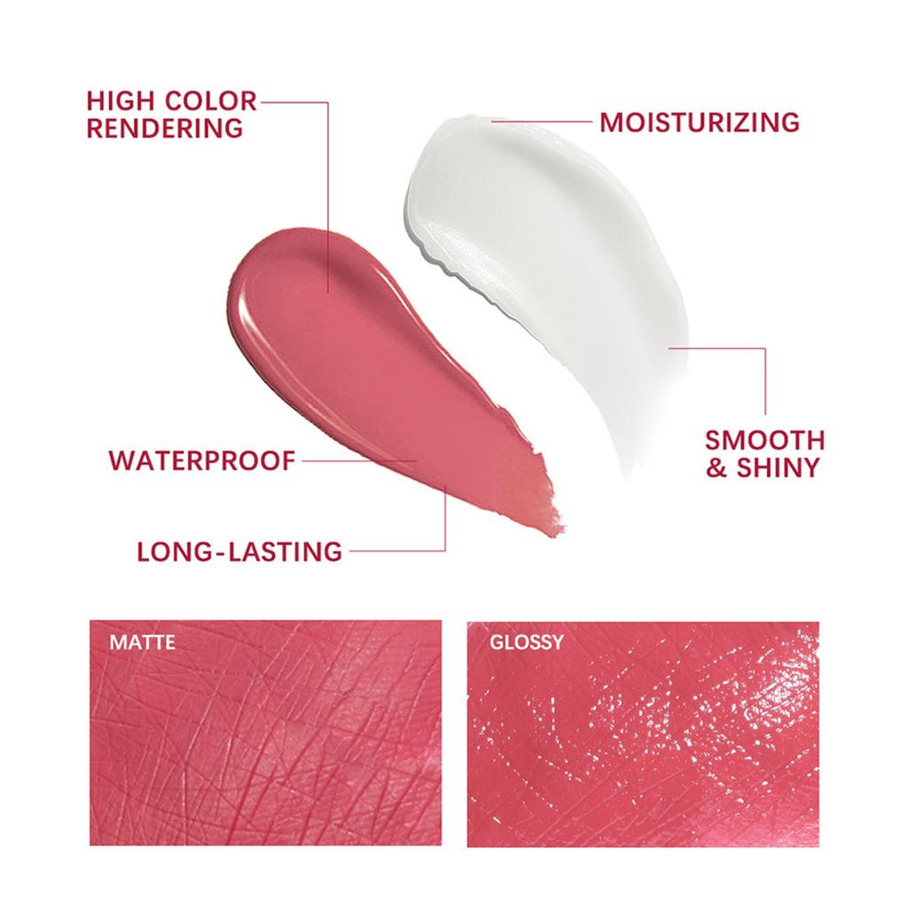 2Pcs/Set Velvet Matte Lip Gloss & Hydrating Lip Balm for Daily, Party, or Business Wear