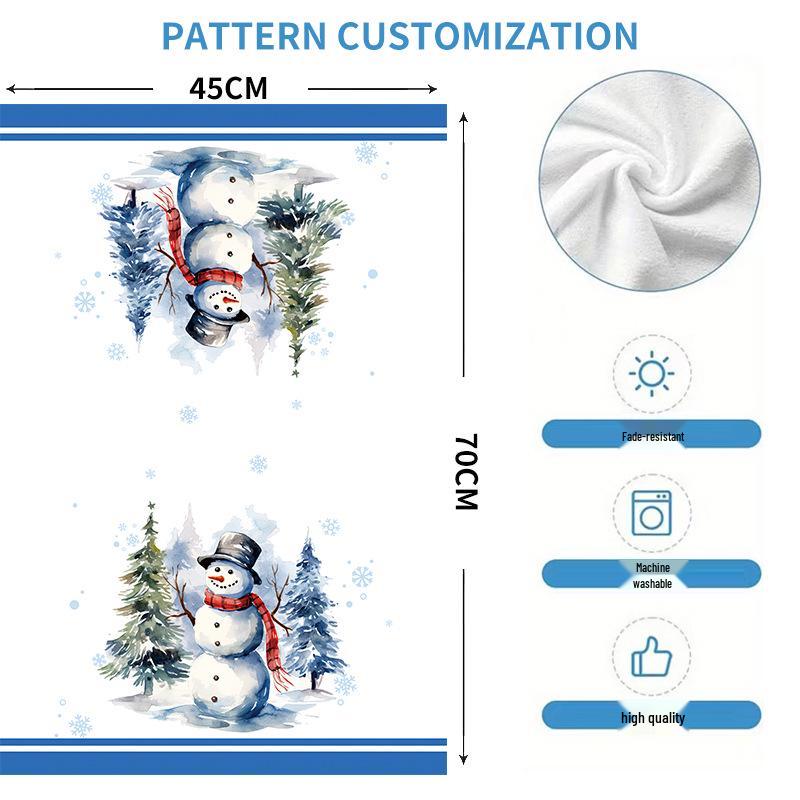 Festive Christmas Print Kitchen Towel & Dish Cloth Set