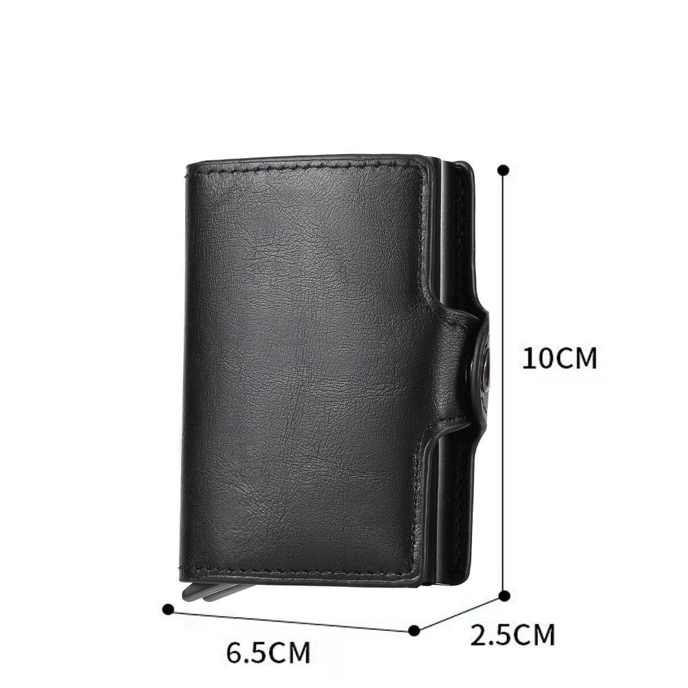 European & American Anti-Demagnetization Fashion Card Holder with Dual Aluminum Boxes, Automatic Pop-Up, Large Capacity & Multi-Card Slots