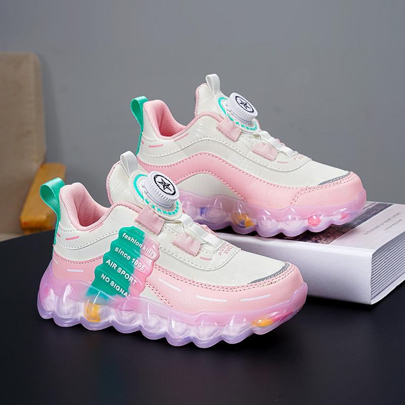 Розовые водонепроницаемые кроссовки из искусственной кожи для девочек — фото 11