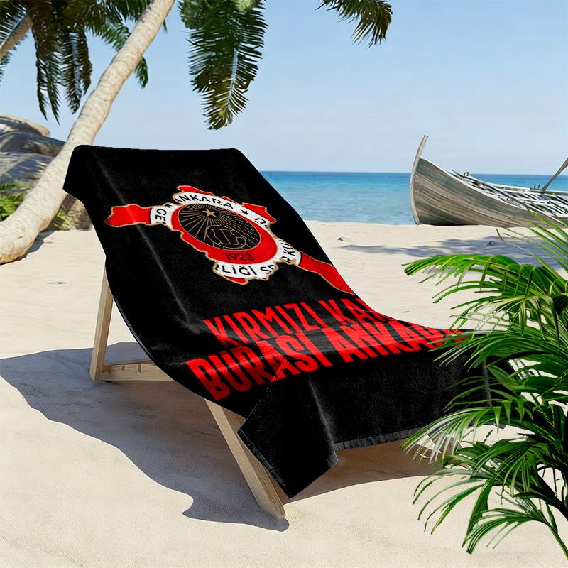 Gençlerbirliği Logo Print Beach Towel, Large Soft Quick Dry Towel for Beach Camping Swimming