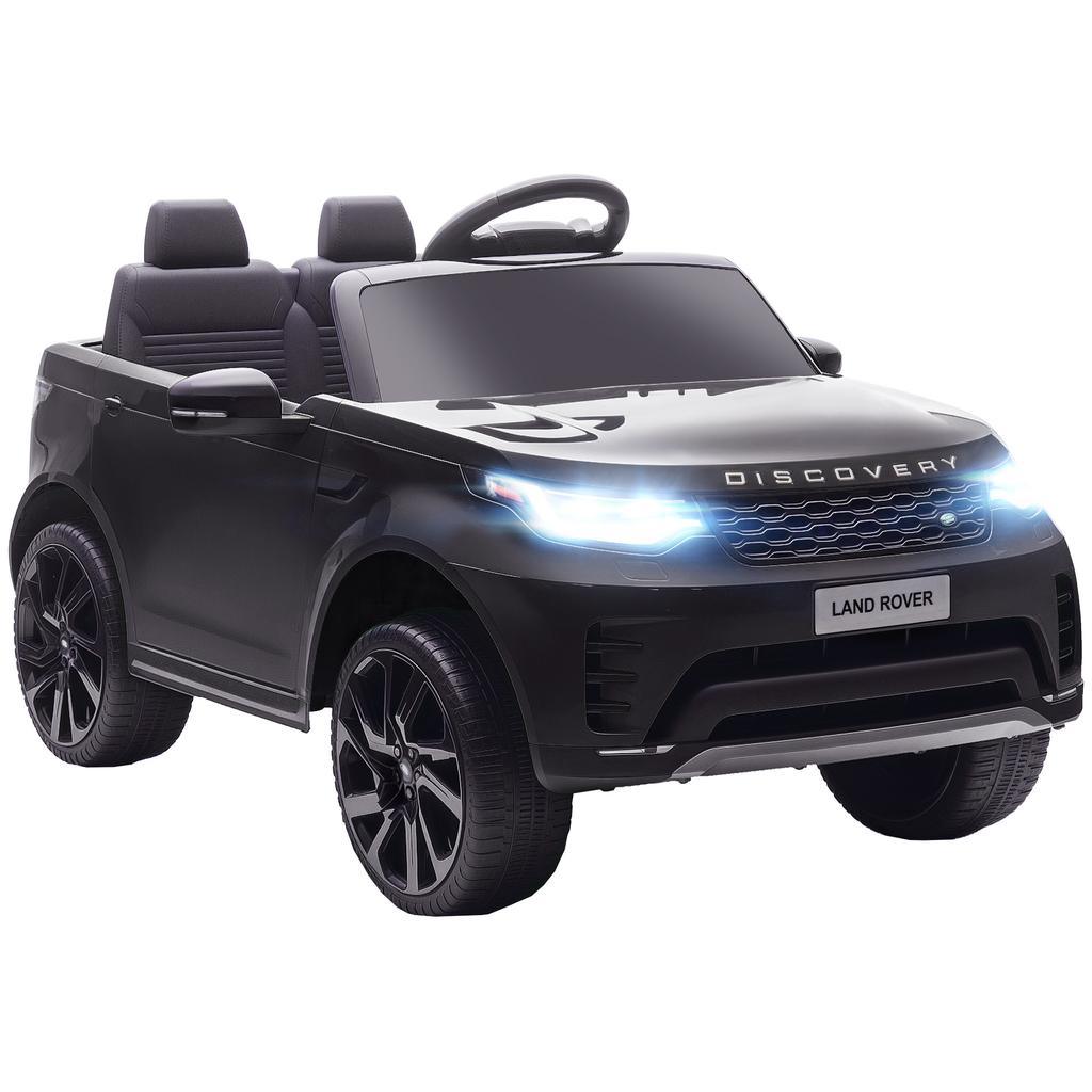 Land Rover Discovery Licensed 12V Kids Electric Car with Remote, 4 Wheel Suspension, Slow Start, Lights, Music, Black