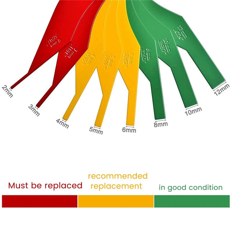 A90Q-Brake Lining Thickness Gauge, Steel Automotive Brake Pad Measuring Tool, Disc And Drum Brake Lining Gauge Set как