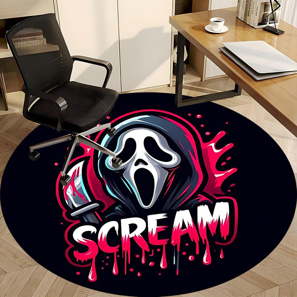 1pc Scream MaskChair Carpet for Office, Non-slip, Soft and Durable Office Rug for Interior Decoration, Perfect for Office yy250925076