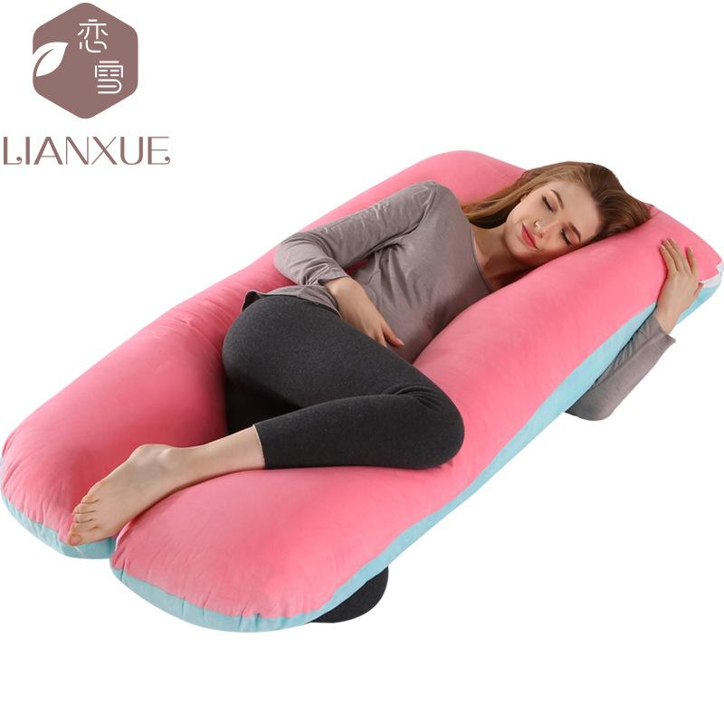 Crystal Velvet U-shaped Pregnancy Pillow Waist Protection Side Sleeping Pillow Breastfeeding Multifunctional Hug Pillow