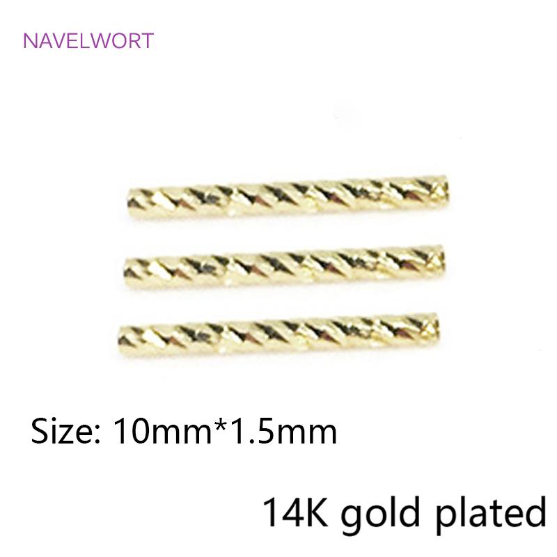 

Long Curved Tube Beads 14K/18K Gold Plated Texture Tube Beads Bracelet Necklace Making Accessories DIY Jewellery Making Supplies 10 pieces