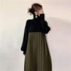 YUANYUAN Knit Dress with a Split Long and Pleated This Versatile Dress Features a High Long and Pleats for a Relaxed Perfect for Everyday Perfect for
