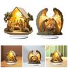 Figurine de Crèche de Noël Statue de Fête Ornement de Bureau en Acrylique Ornement de Table crèches de noël table Pièce Maîtresse