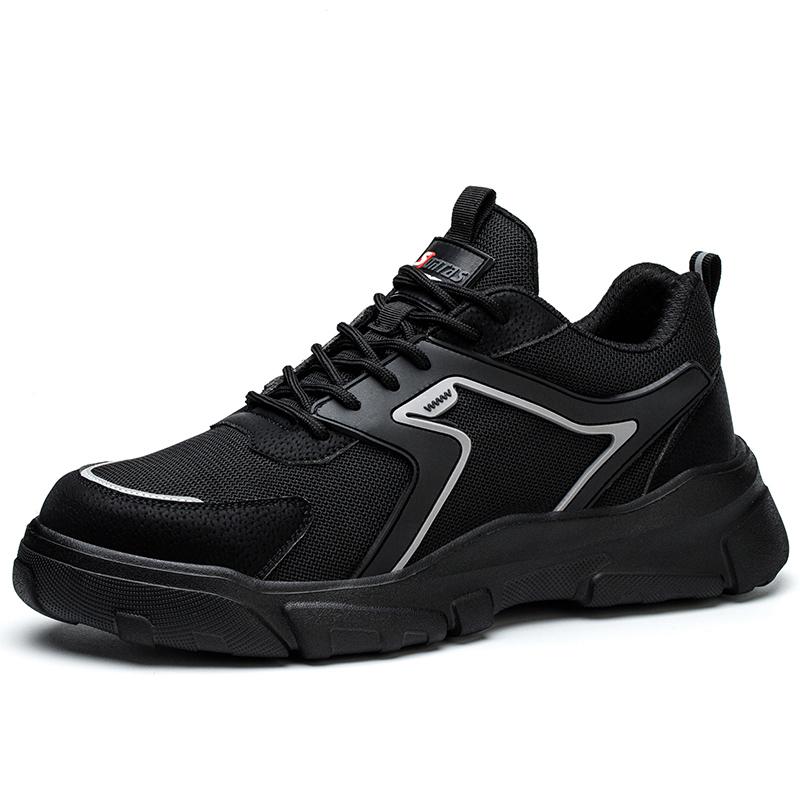 

men s casual breathable steel toe covers work safety shoes worker tooling security boots summer insulated footwear protect mans 290 темно серый