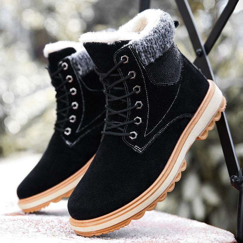 Snow Boots Men's Winter High Top Shoes Warm Cotton Shoes All-match Warm Cotton Boots Men's Booties