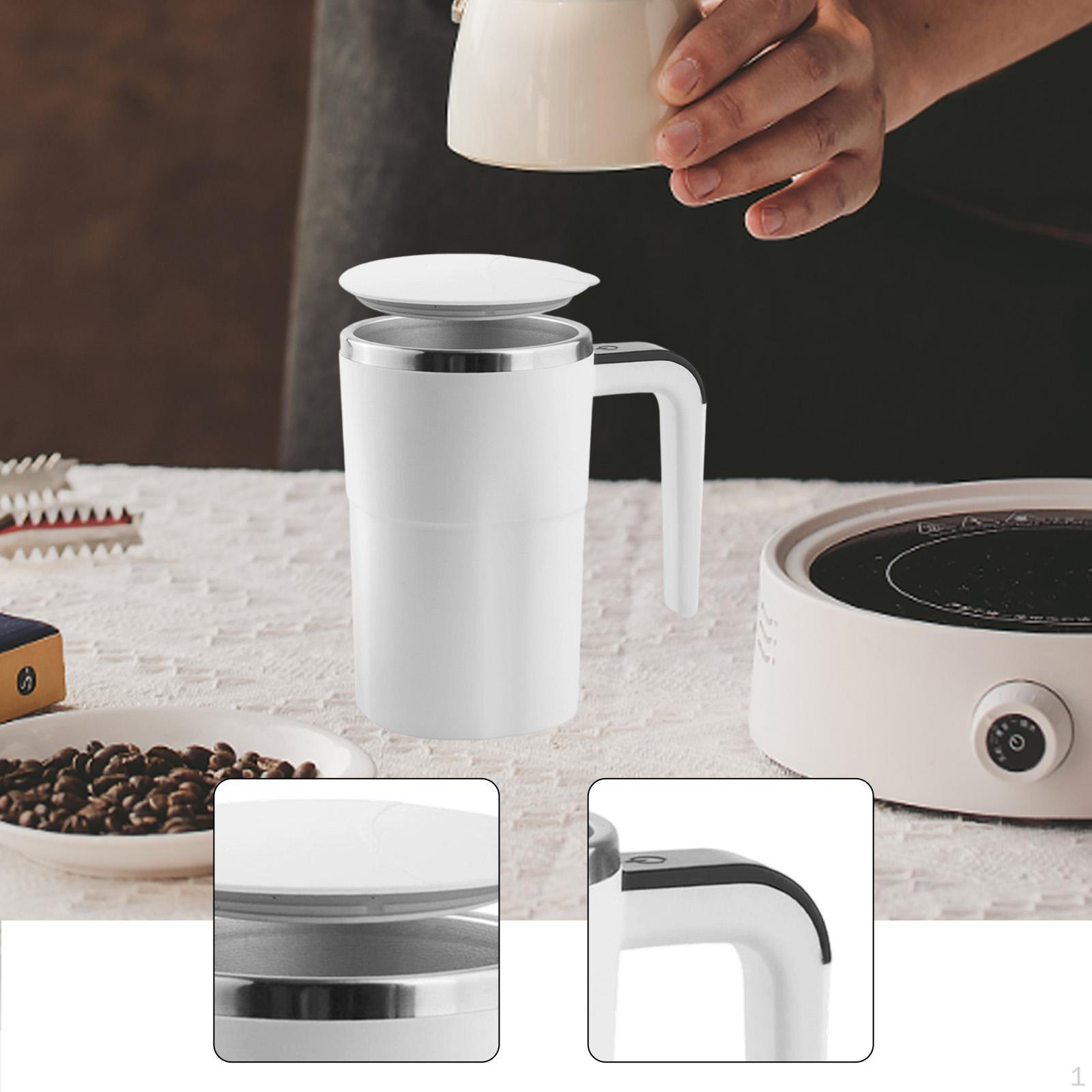 

Coffee Mug Automatic Mixing Cup with Lid Portable Versatile Auto Stirring for Tea Protein Powder белый
