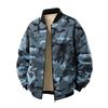 Men's Camouflage Baseball Jacket, Men's Stand Up Collar With Fleece Jacket, Windproof Winter Outdoor Lamb Fleece Jacket