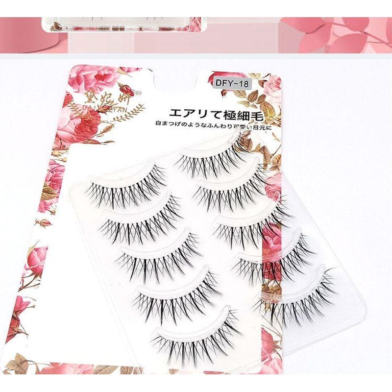 Lashie - Set of 5 Pairs: Criss Cross Clear Band False Eyelashes