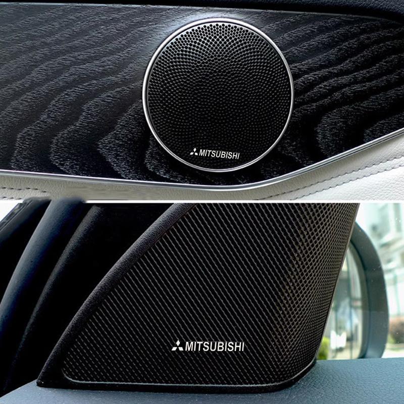 Car Styling 3D Aluminum Speaker Audio Sticker Badge Emblem Decals For Mitsubishi Lancer 10 9 EX Asx Outlander 3 Pajero L200 EVO