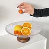 Large Capacity French Glass Berry Tray Decorative Dry Fruit Placed Tray  for Snacks Candy