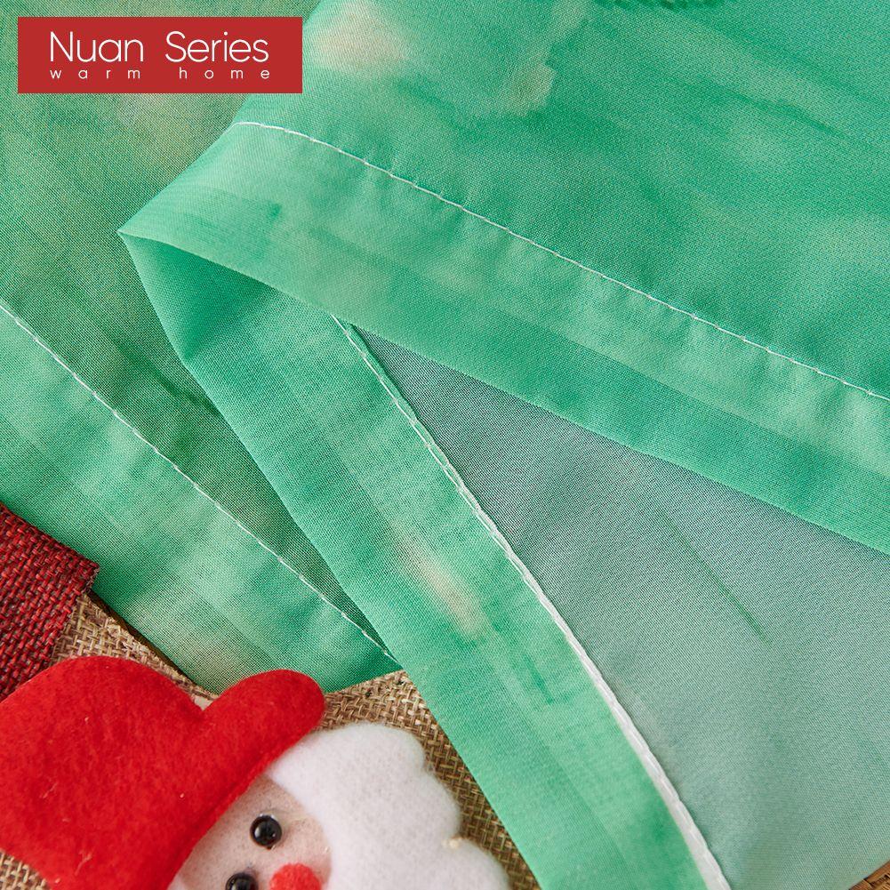 1PC Nuan Series Christmas Style Sheer Curtain Colorful Christmas Tree Print Tulle Curtain for Kitchen Bedroom and Living Room Home Decor