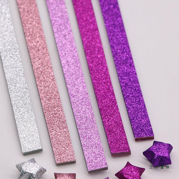 Glitter Origami Wishing Stars: Handmade Five-Pointed Colored Paper for Star Folding with Optional Colors