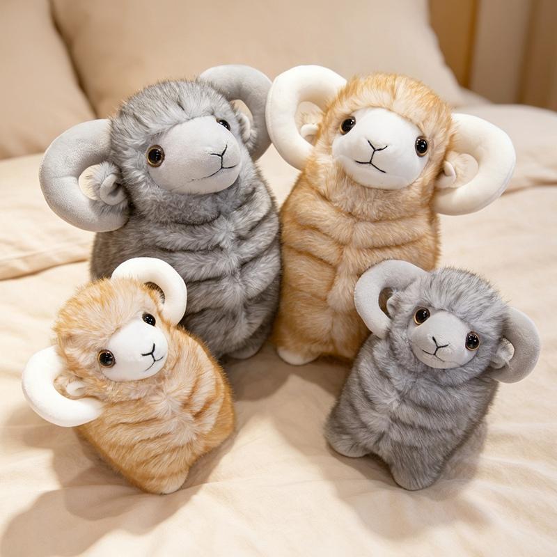 20Cm Standing Lamb Doll Plush Toy Stuffed Brown Grey Sheep Grassland Animal Plushie Birthday Present
