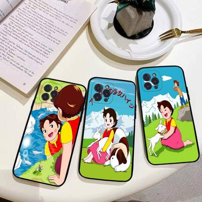Cute Heidi Phone Case For IPhone 17 16 15 14 13 12 11 Pro Max Plus Mini Silicone Black Cover
