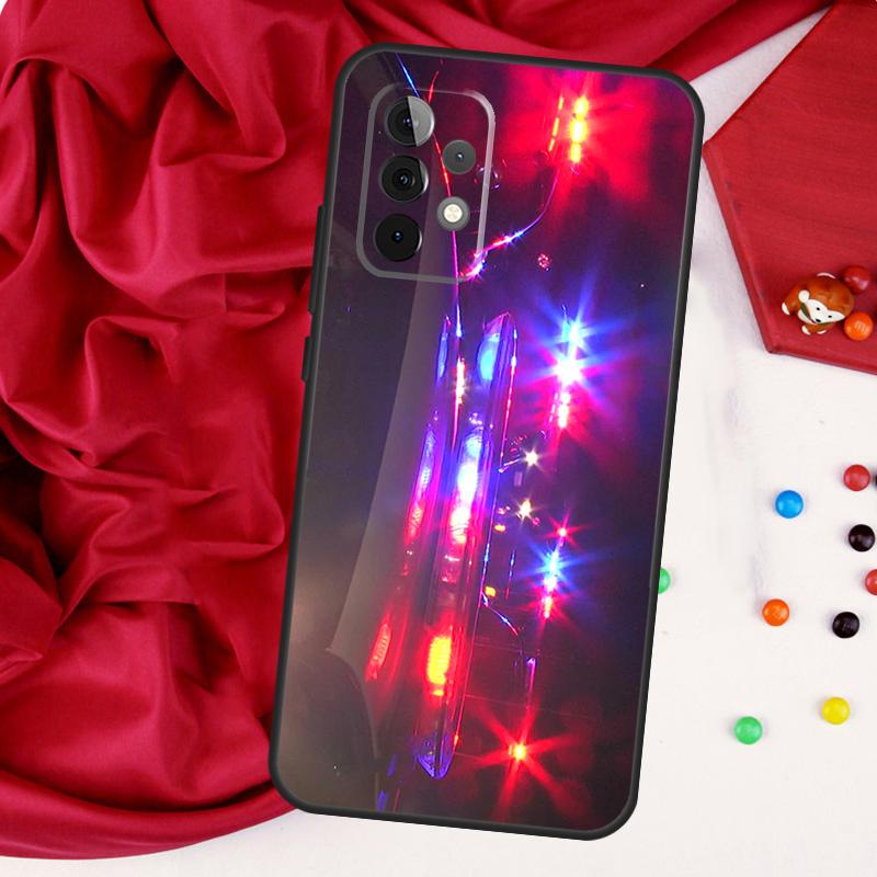 Police Cars Light At Night For Samsung Galaxy A52 A32 A22 A54 A14 A16 A26 A36 A56 A55 A35 A05 A06 A15 A53 A33 A13 Case