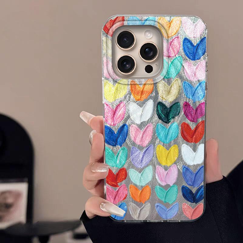 Case For IPhone 16 16 Pro Max 5G Phone Cover Graffiti New Pink Love Butterfly Knot Rose Patterns Luxury Bumper For IPhone 16
