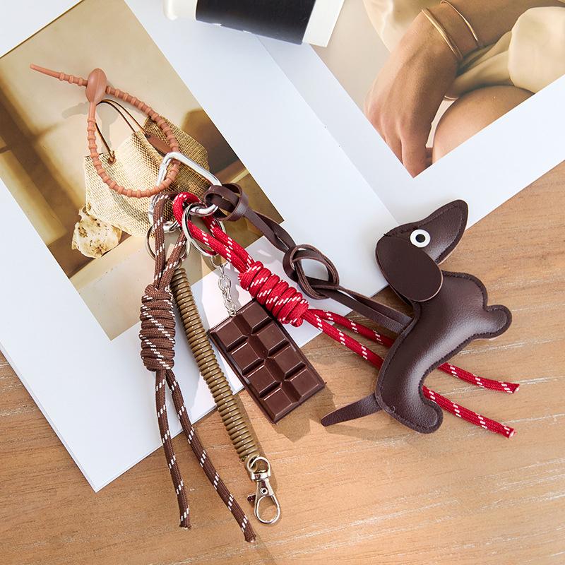 New Woven Rope Keychain Bag Decoration Hanging Keychain Tassel Phone Case Bag Charms Y2k Bag Pendant