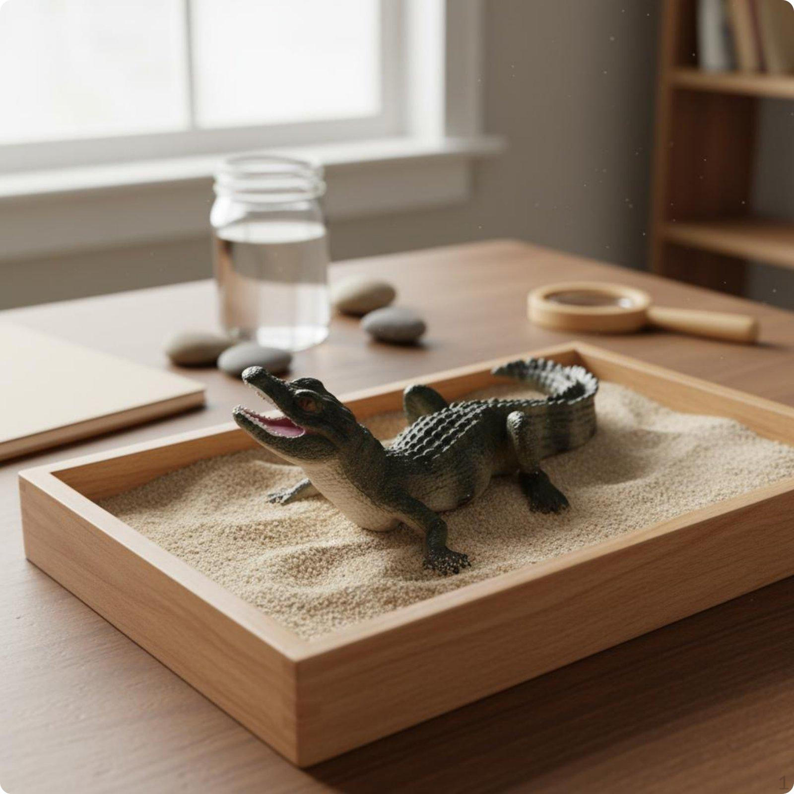 Educational Crocodile Model Science Teaching Aid Reptile Growth Cycle Toy for Kids, Preschoolers, Crocodile M-122