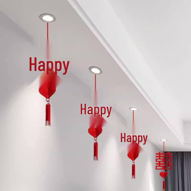 3D Doppel-Glück Hochzeitslaternen zur Dekoration - Hängende Ornamente für Hochzeitszimmer, Wohnzimmerdecke, Seite von Braut & Bräutigam.