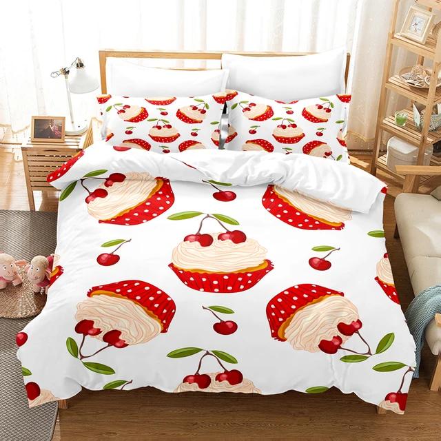 Ροζ Καρδιά Αγάπης Σετ Κλινοσκεπασμάτων Πάπλωμα Παπλωματοθήκη Δωμάτιο Κοριτσιών Χαριτωμένα Γλυκά Πάπλωμα King Queen Διπλό Μονό Μέγεθος Κλινοσκεπάσματα