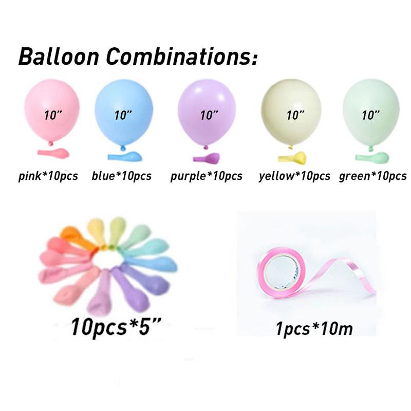 63pcs Pastel Candy Pink 1st 2nd 3rd Foil Number Balloon Set Macaron Latex Ballons Girl Princess Baby Shower Birthday Party Decor