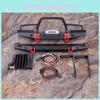 Bumper Metálico de Alta Qualidade para RC Rock Crawler com Luzes LED Brilhantes para Axial Scx10 9004