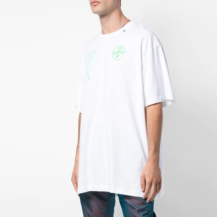 Off-White SS20 Striped Arrow Print Oversized T-Shirt Men Tops White OMAA038R201850060145