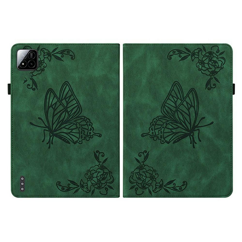 For Xiaomi Poco Pad X1/Pad 8 Pro/Pad 8/Pad 7 Pro/Pad 7 Case Butterfly Flower Imprint PU Leather Tablet Cover with Card Slots