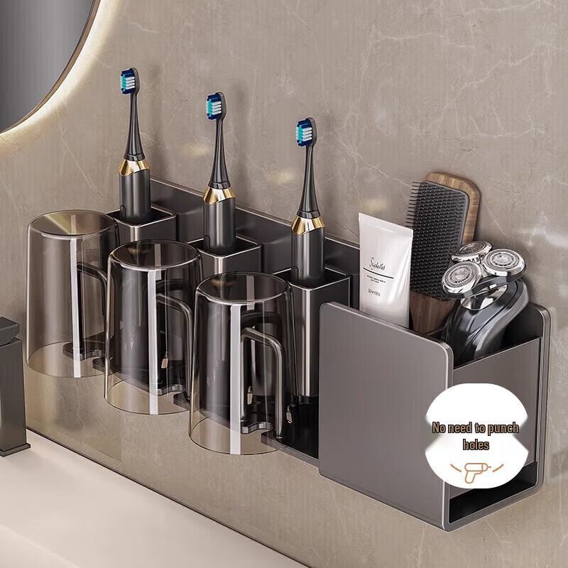 MUYA No-Drill Wall-Mounted Toothbrush Holder