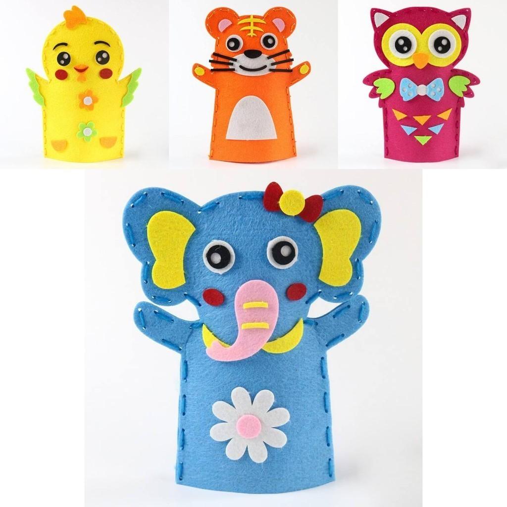 Children's Diy Craft Kit Non-woven Fabric Cartoon Animal Hand Puppets Kindergarten Handicraft Toy Set Characters)